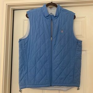 Peter Millar Blue reversible golf vest with Springhill Golf Course logo